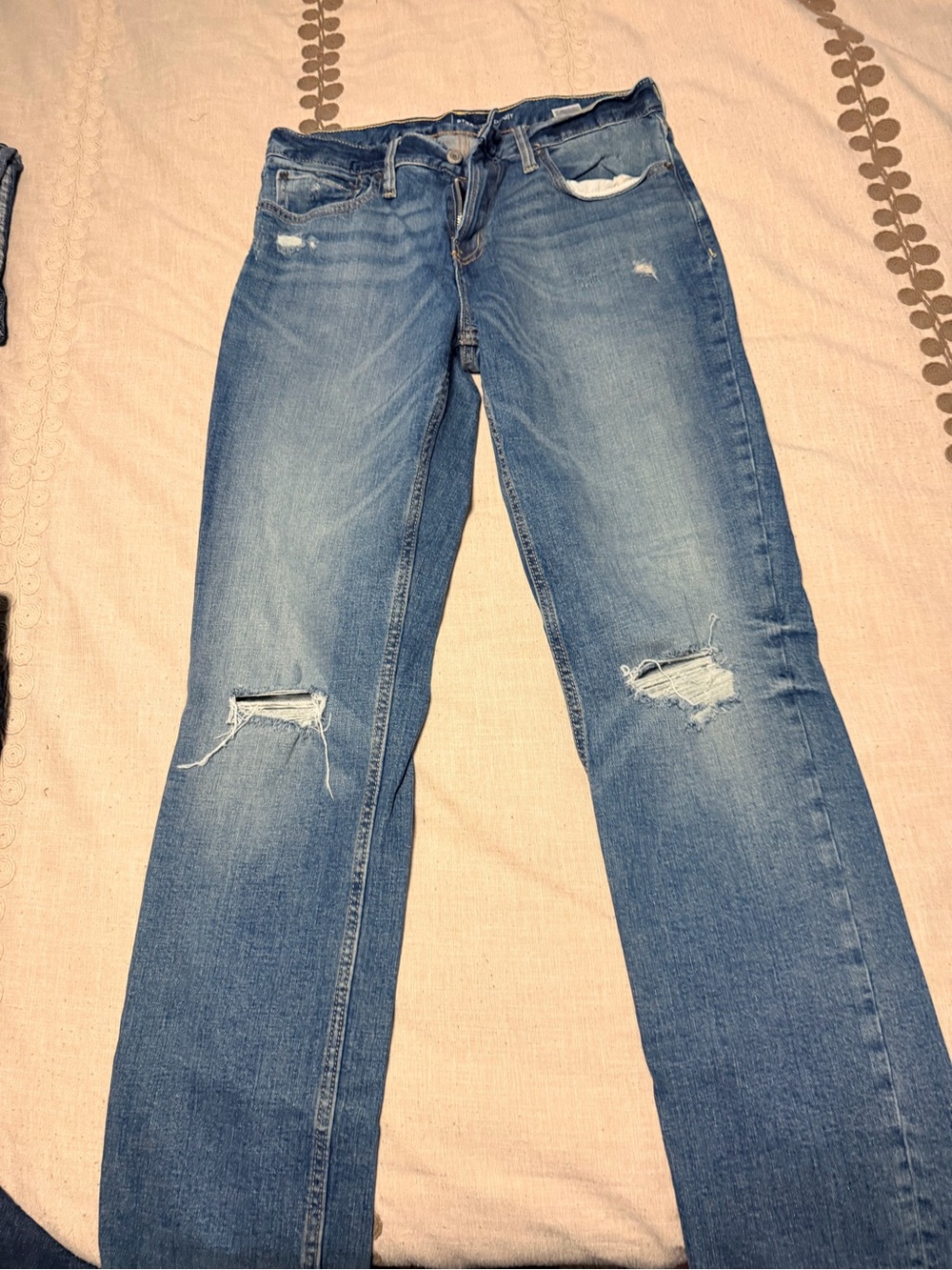 Maurices Light Blue Distressed Straight-Leg Jeans